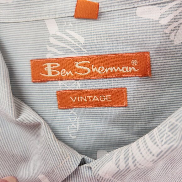 Ben Sherman Vintage Men's Short Sleeve Cotton Button-Up Shirt Abstract Print - Picture 10 of 12